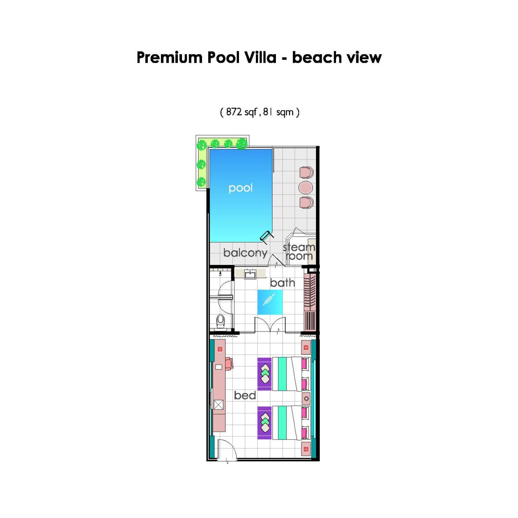 Vila Premium Pool - Pemandangan Laut