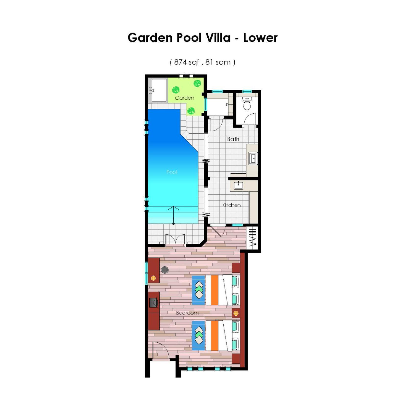 Vila Garden Pool (Tingkat Bawah)