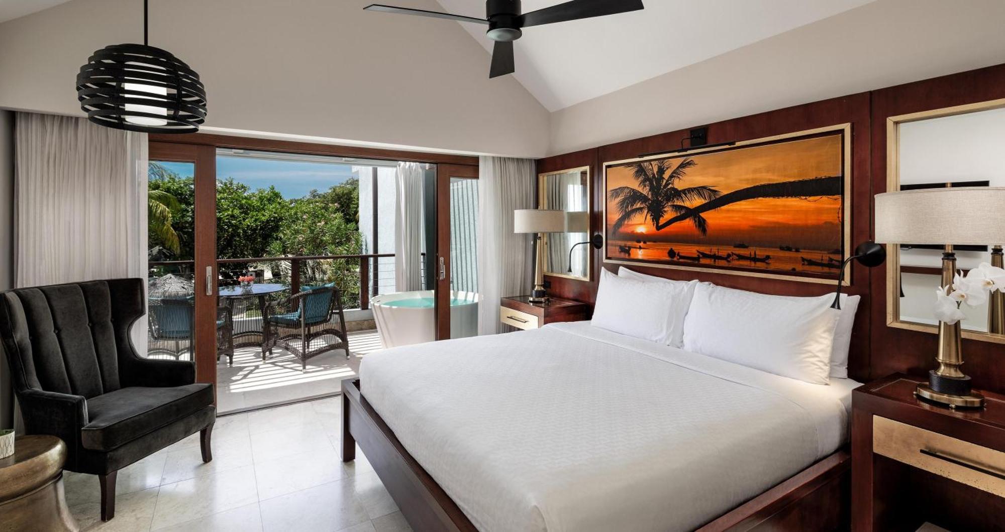 Honeymoon Beachfront Two Story One Bedroom Butler Villa Suite Tranquility Soaking Tub