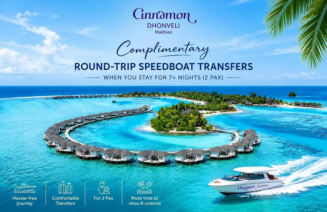 Cinnamon Dhonveli Maldives - Complimentary Speedboat Return For 2 Pax On 7 Nights Or More Stays Valid To 31 Oct 2027 & Up To 2 Kids Stay Free-1